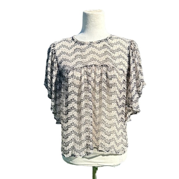 The Kooples Tops - The Kooples Silk Sheer Dark Floral Top